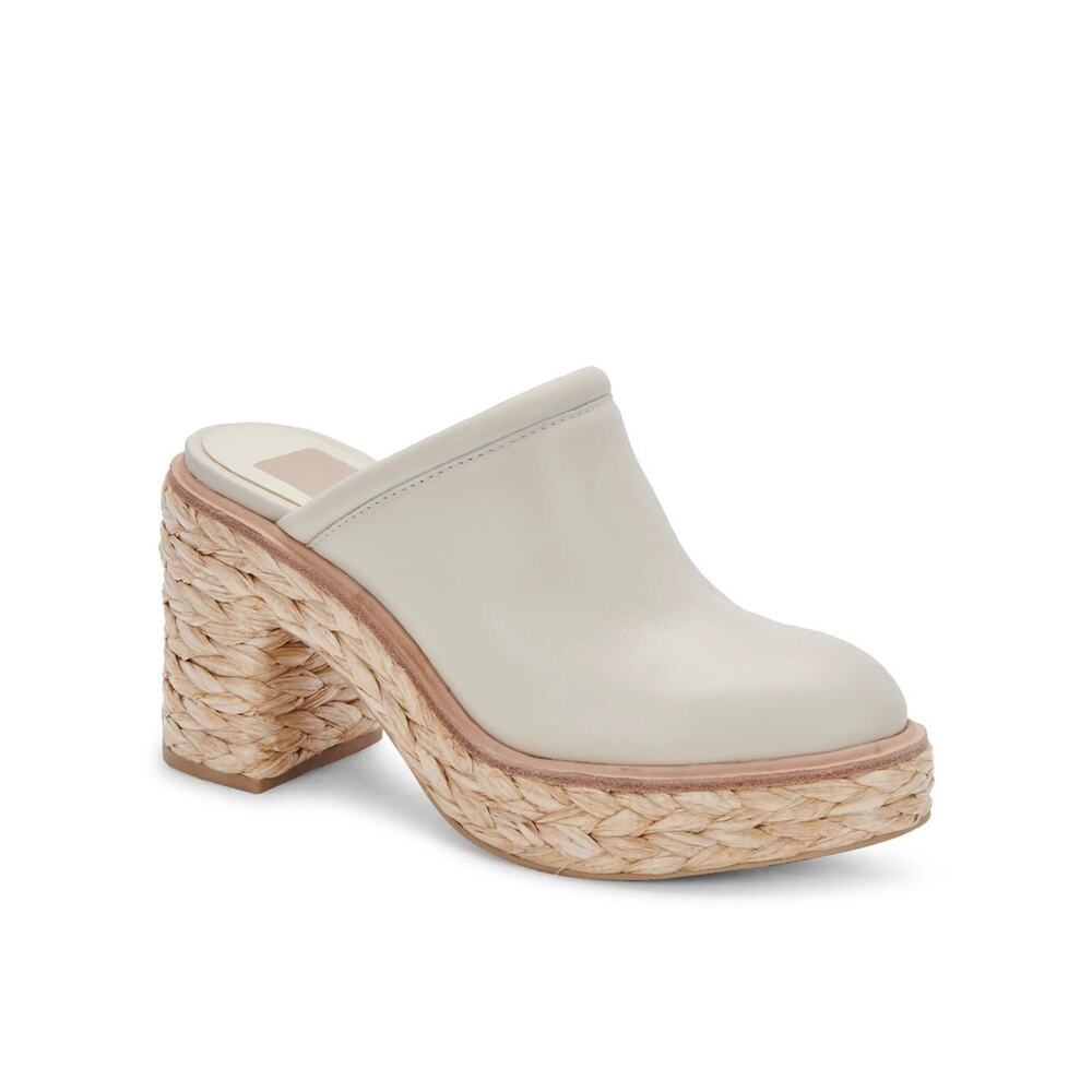 New Dolce Vita Camdin Clog in Ivory Leather Women's Size 9.5